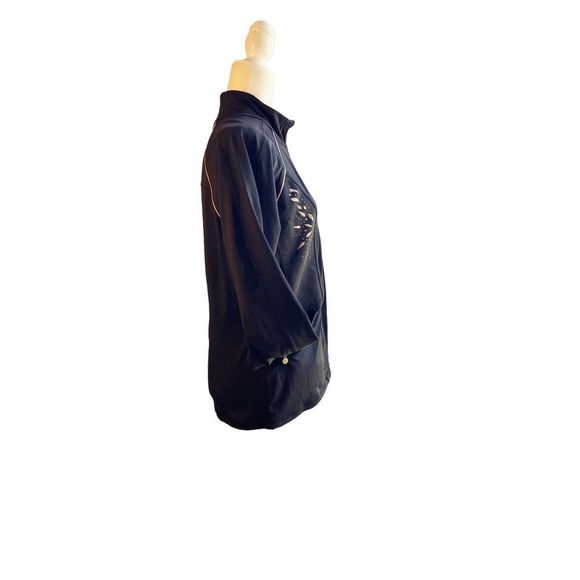 Catherine maladrino Black Lazer Cut Track Jacket, Sz L - Picture 9 of 11